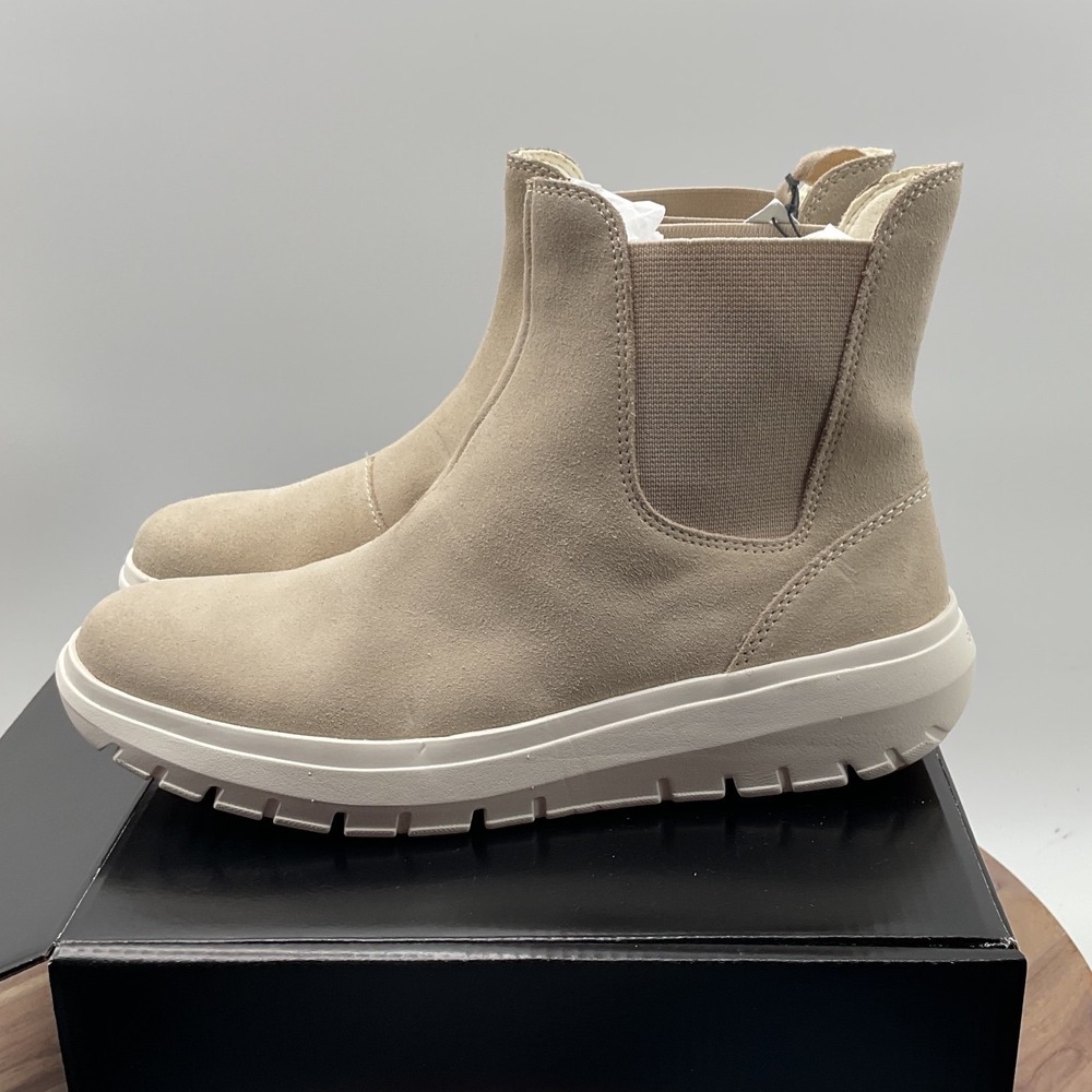 Cole Haan ZeroGrand Waterproof Chelsea Boots Tan Suede W35144 Womens 6B NEW